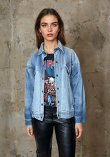 Rare Original Vintage 1980's Biba Blue Denim Jacket UK 8 - 14