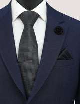 Geometric Patterned Tie Set - Black