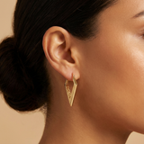 Geometric V-Shaped Gold Hoop Earrings