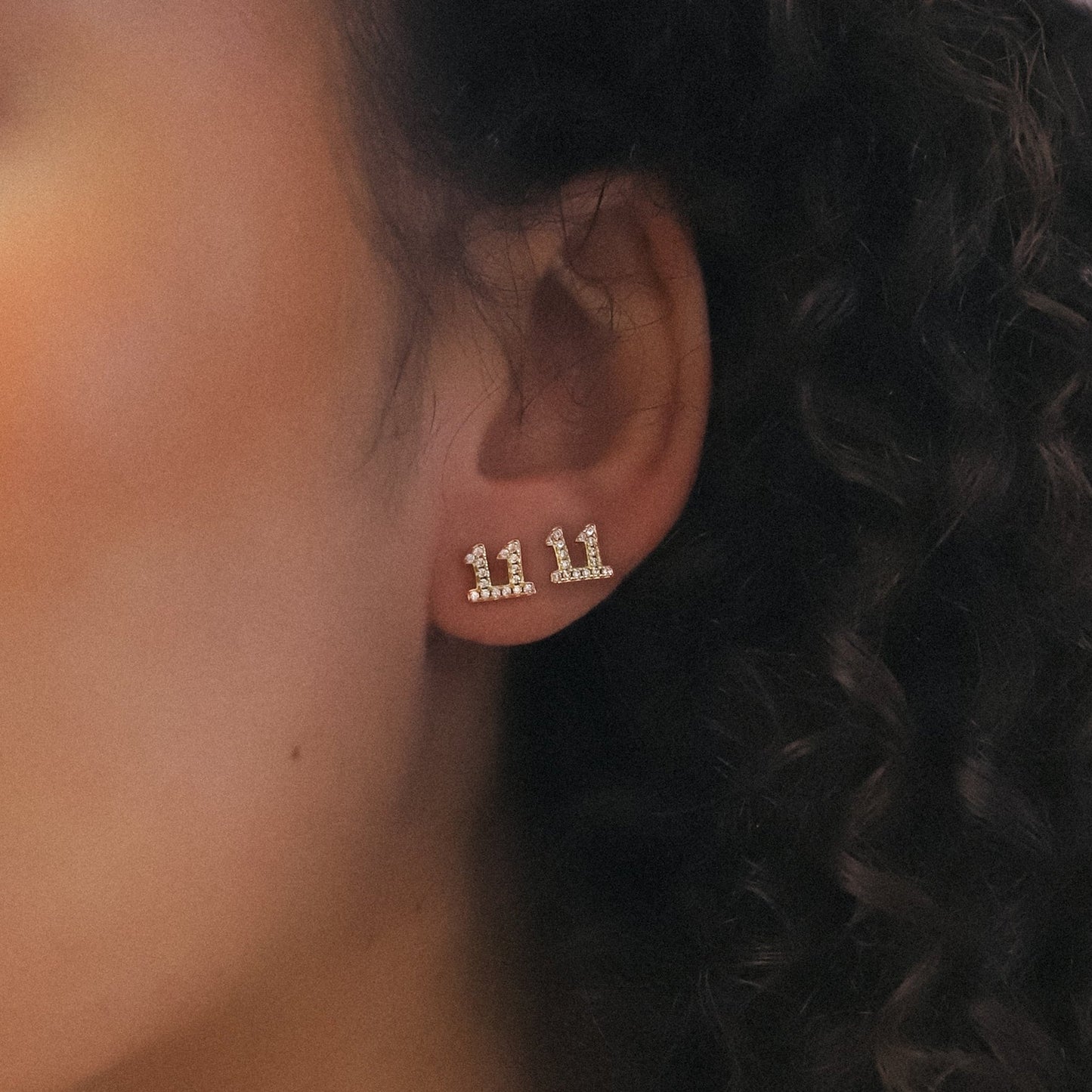 Laila 11:11 Stud Earrings | 18K Gold Plated