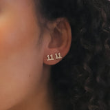 Laila 11:11 Stud Earrings | 18K Gold Plated