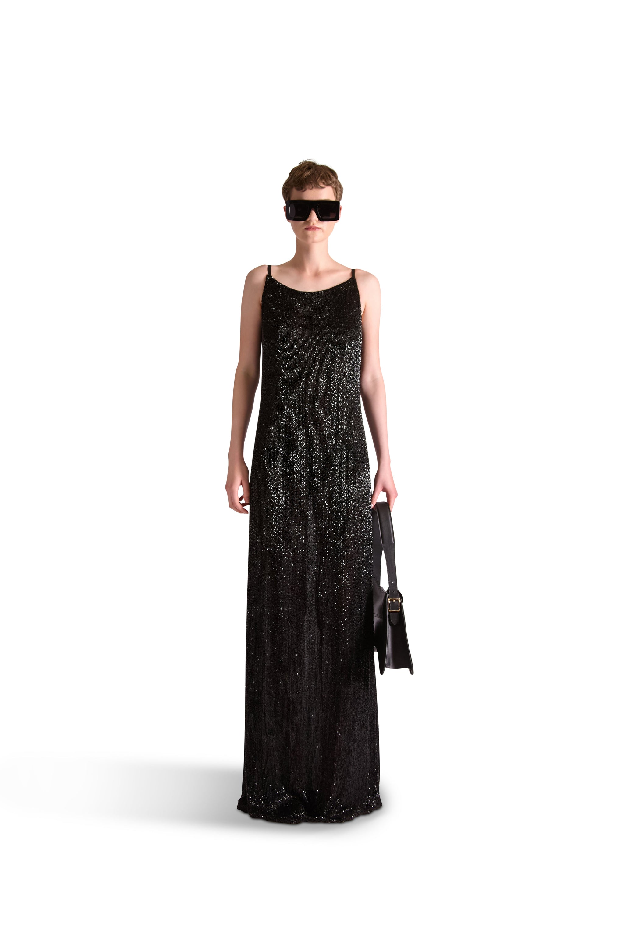 Hand Embroidered Katdana Beaded Evening Dress