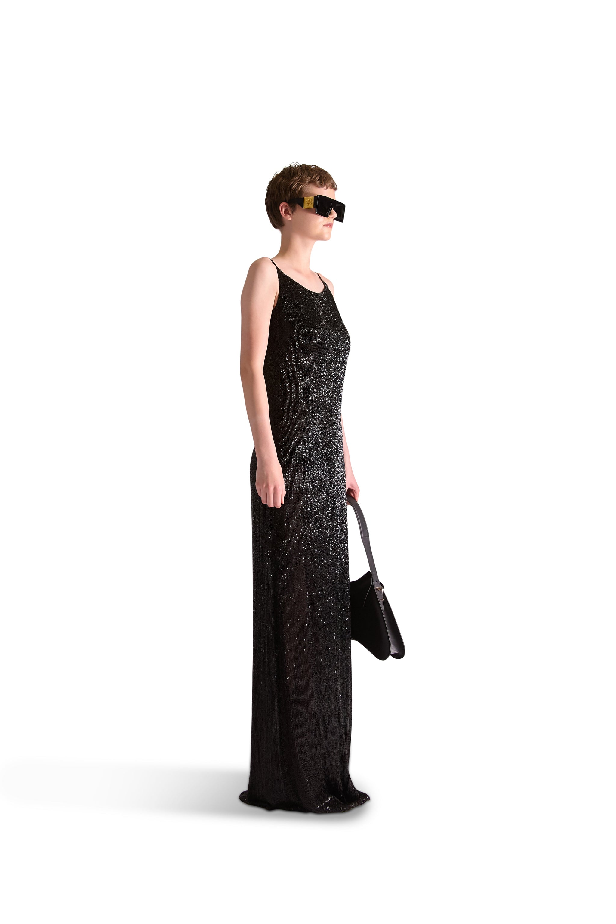 Hand Embroidered Katdana Beaded Evening Dress