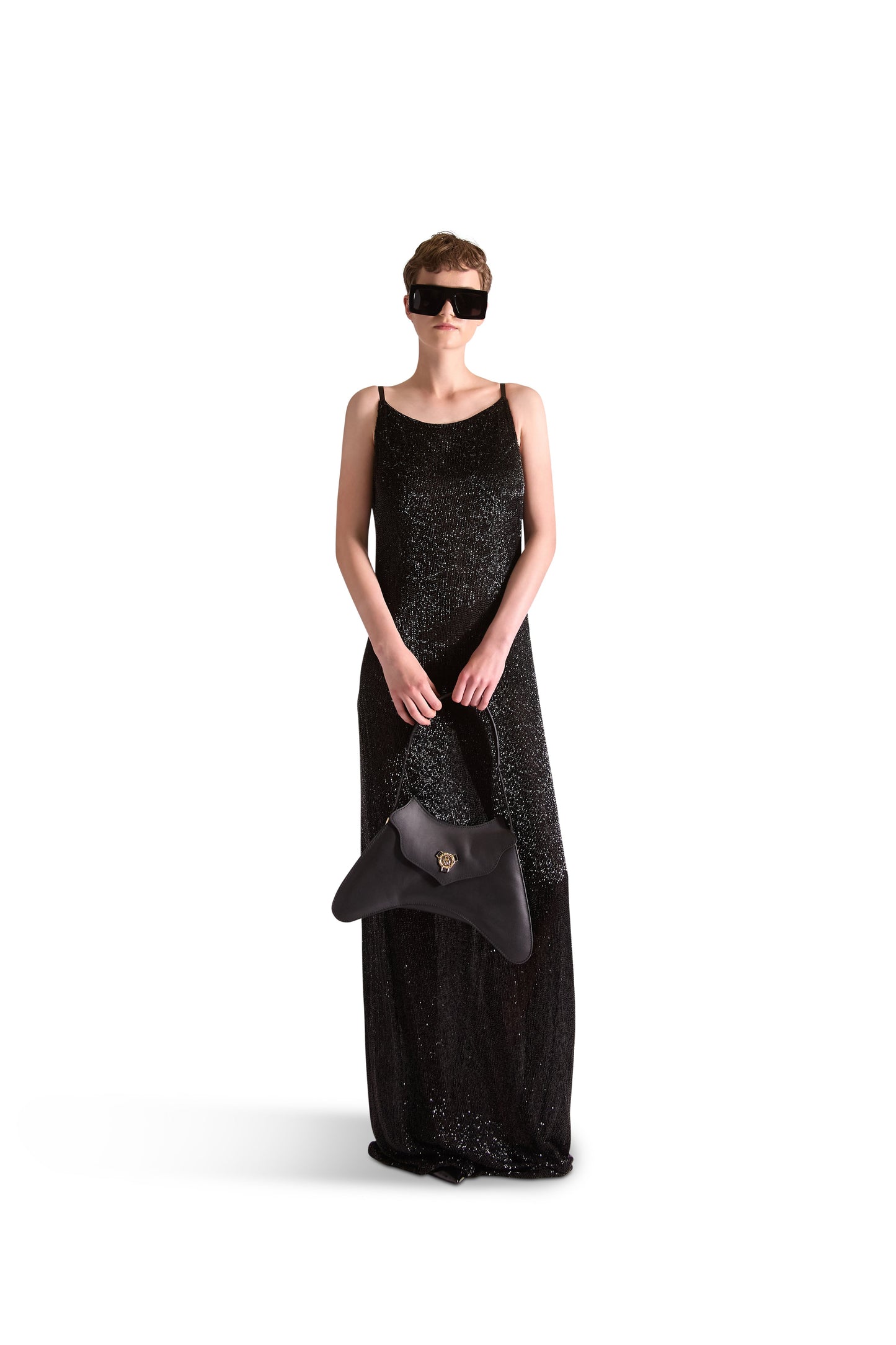 Hand Embroidered Katdana Beaded Evening Dress