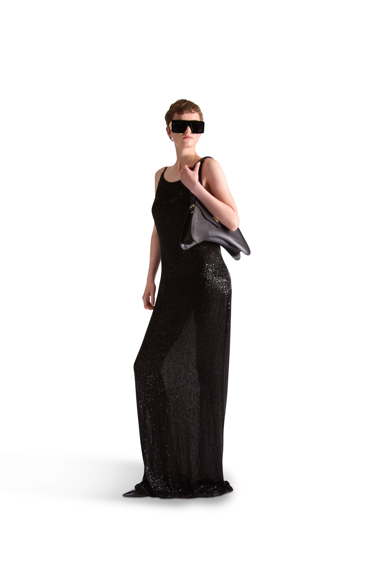 Hand Embroidered Katdana Beaded Evening Dress