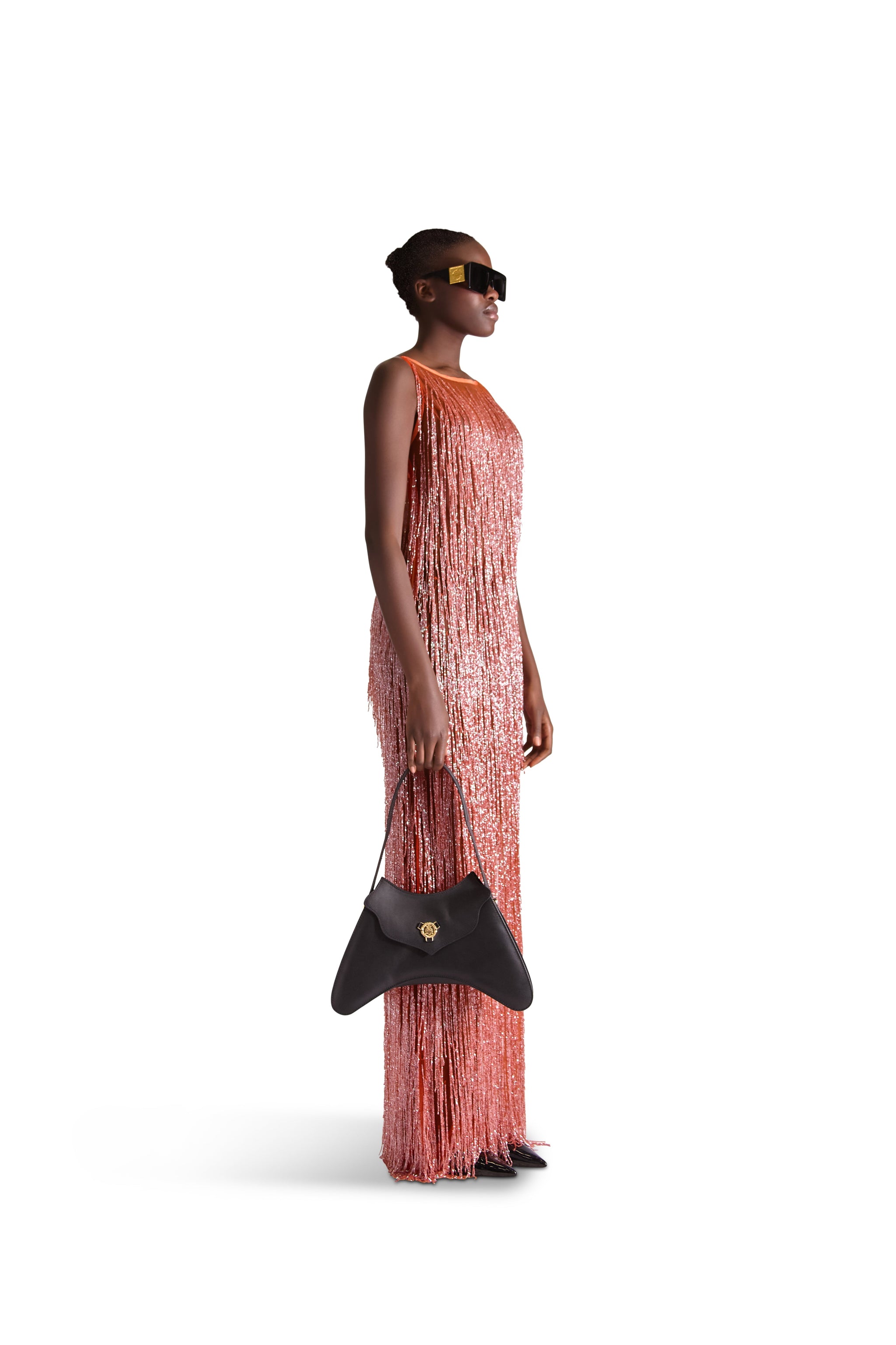 Hand Embroidered Tassel Sheer Dress