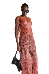 Hand Embroidered Tassel Sheer Dress