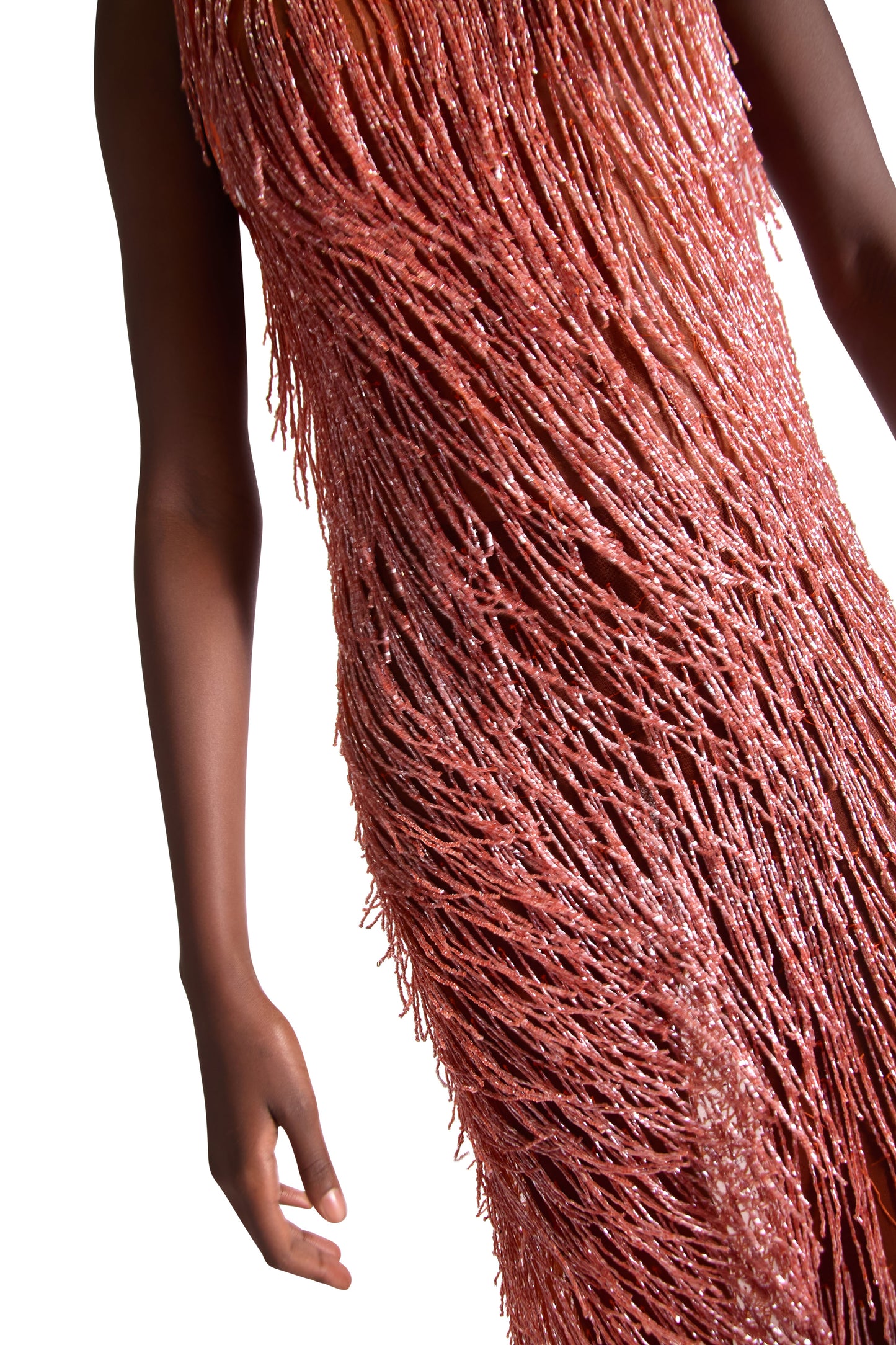 Hand Embroidered Tassel Sheer Dress