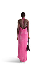Hand Embroidered Beaded Evening Dress