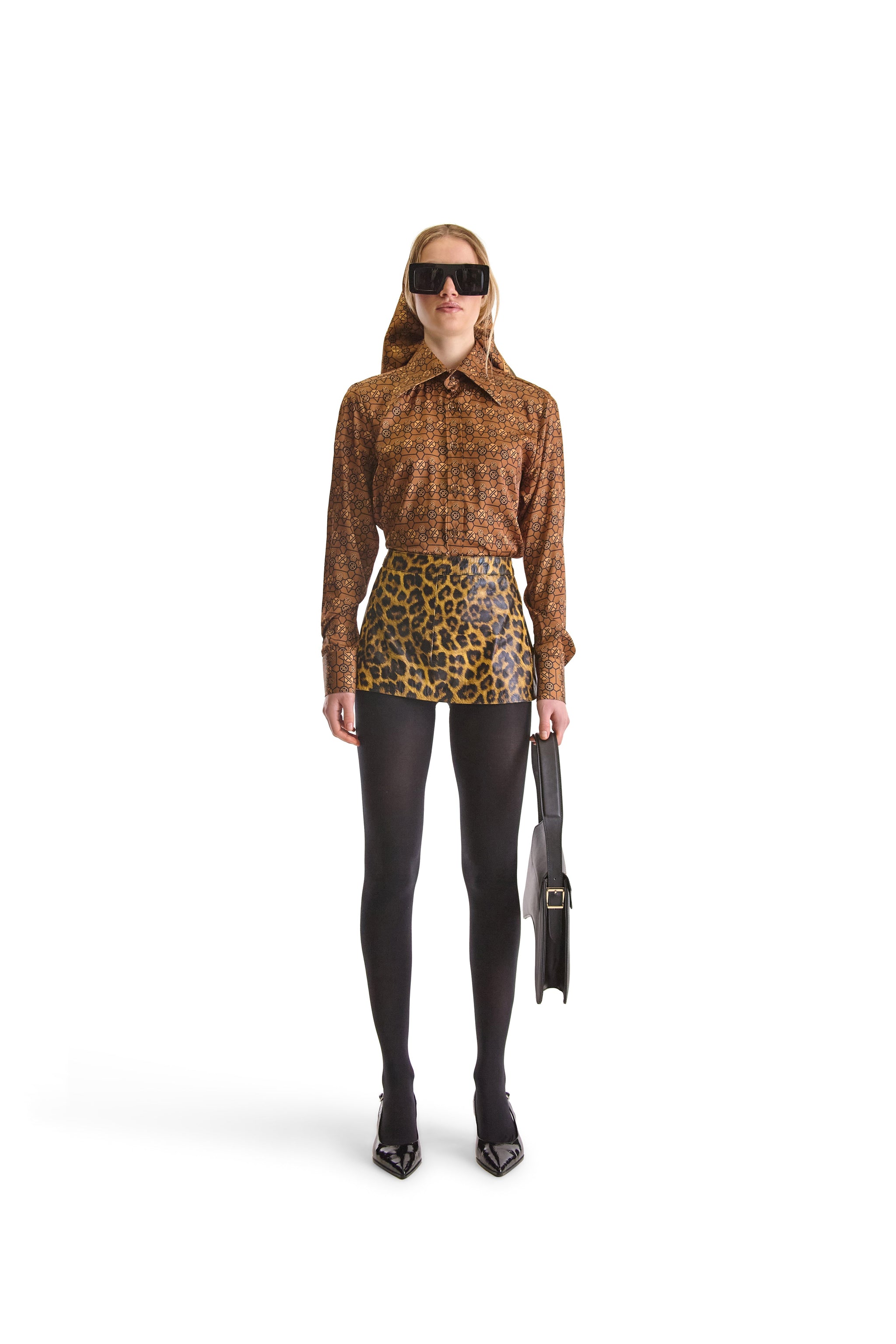 Tailored Fit Monogram Print Shirt