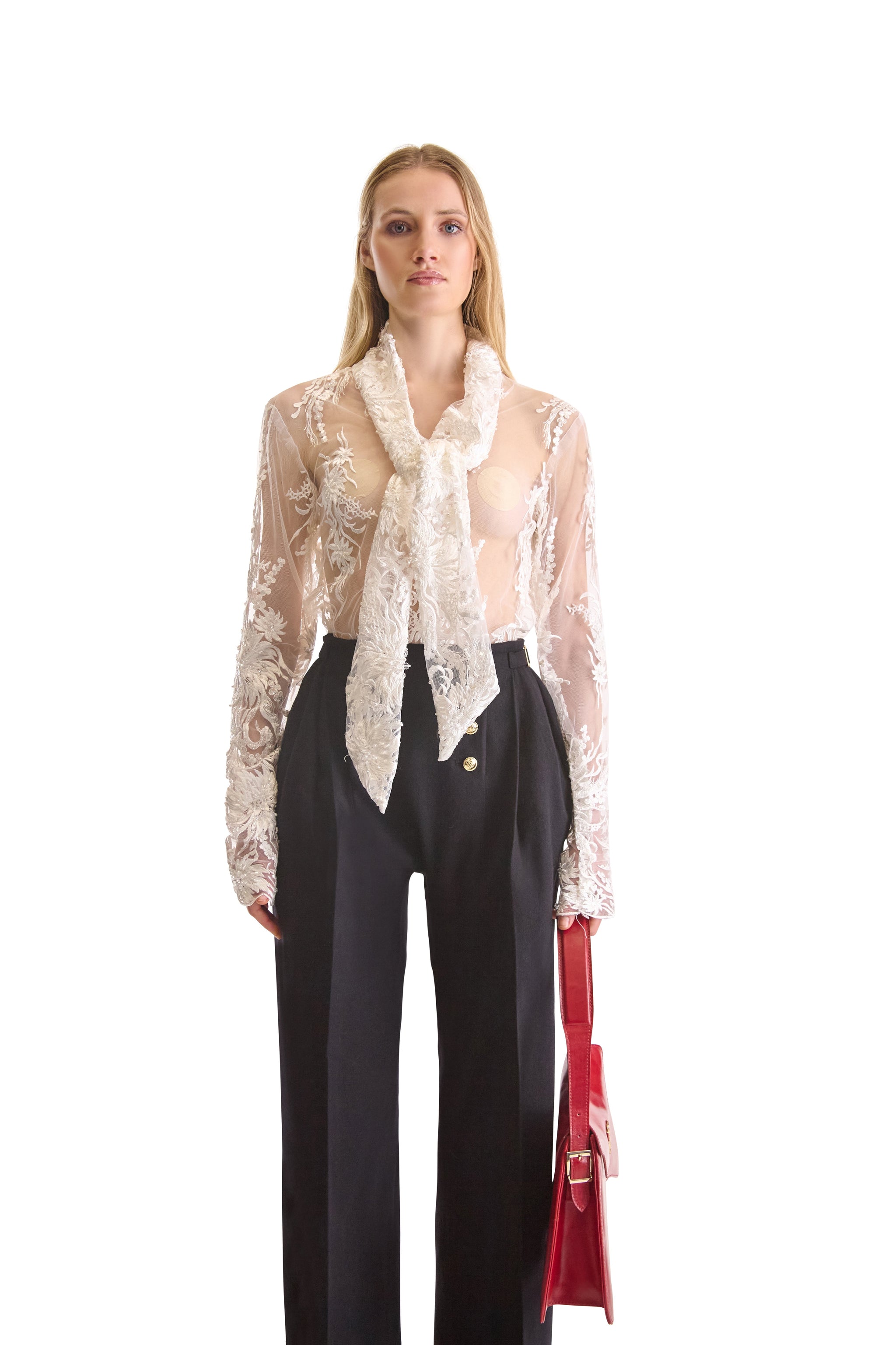 Hand Embroidered Sheer Blouse
