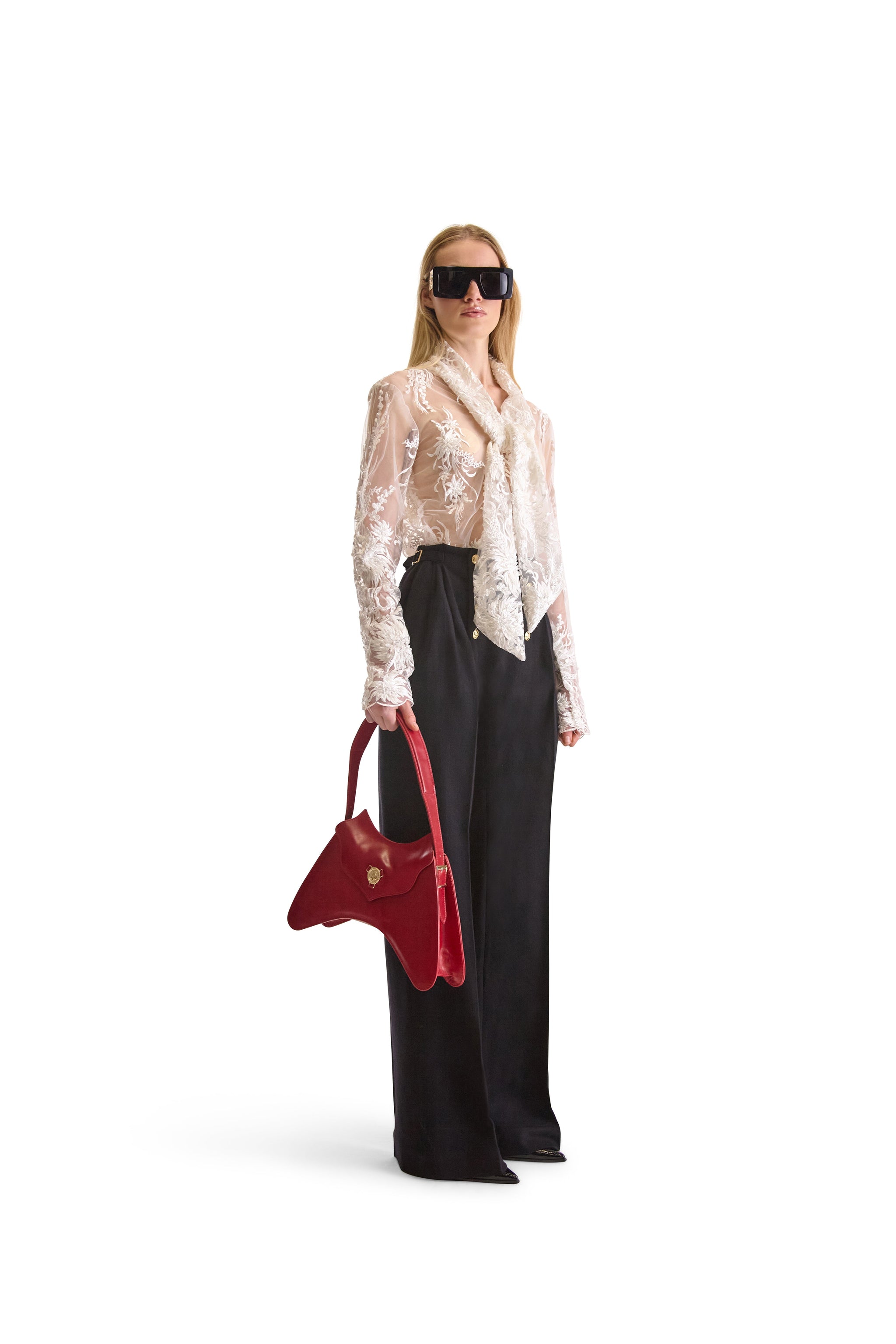Hand Embroidered Sheer Blouse