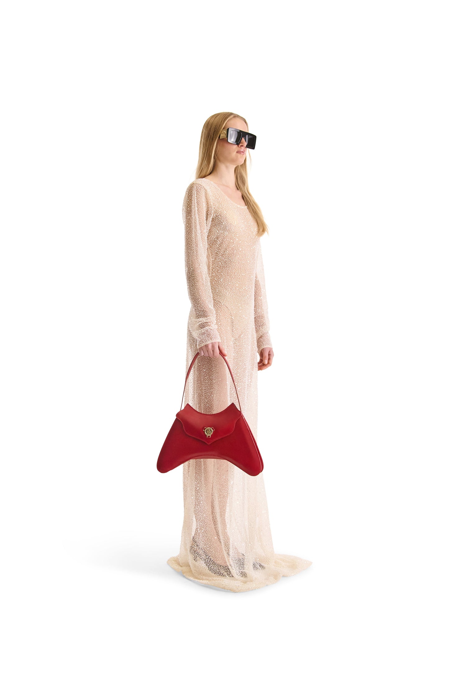 Hand Embroidered Beaded Evening Dress
