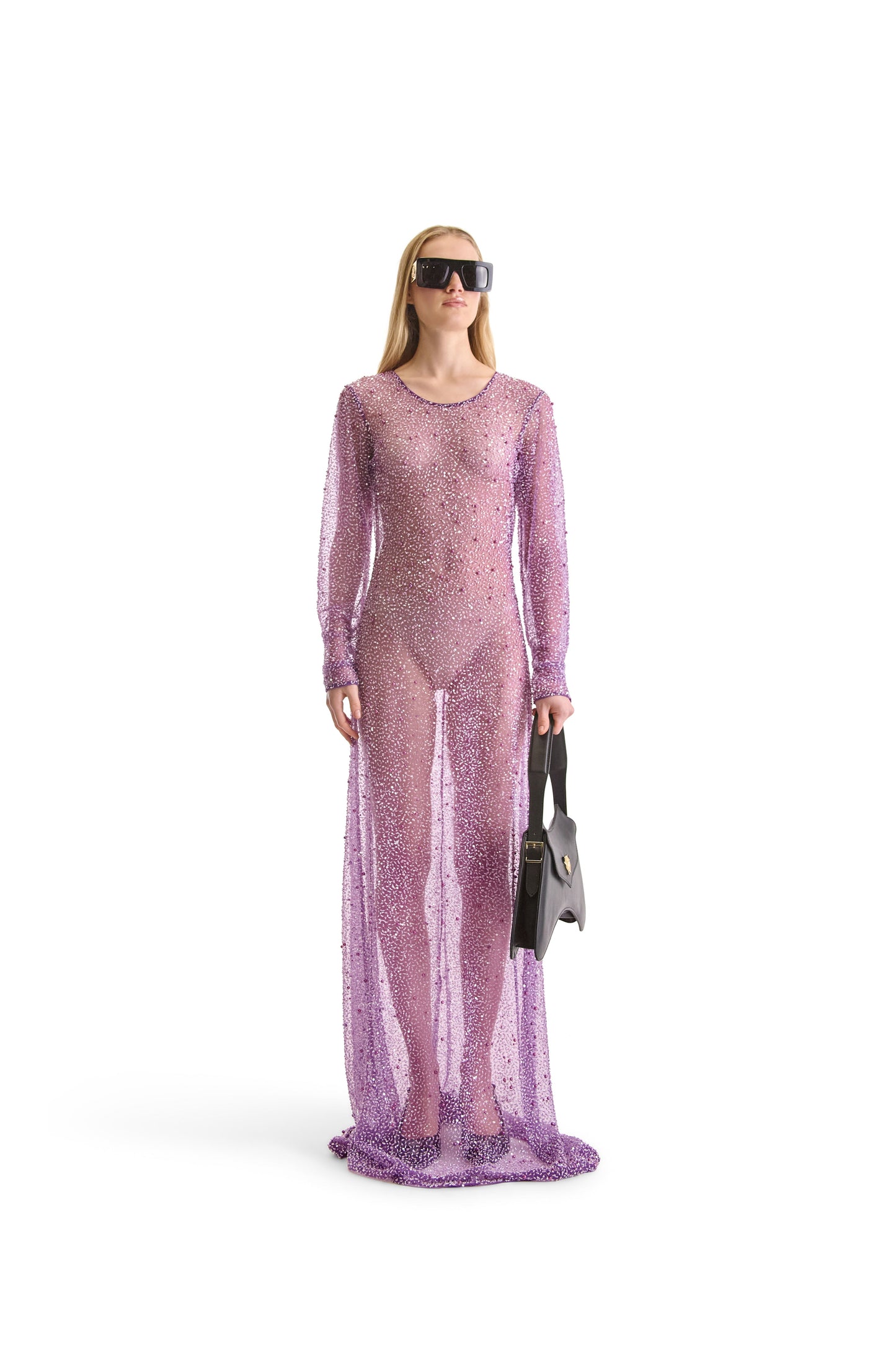 Hand Embroidered Beaded Evening Dress
