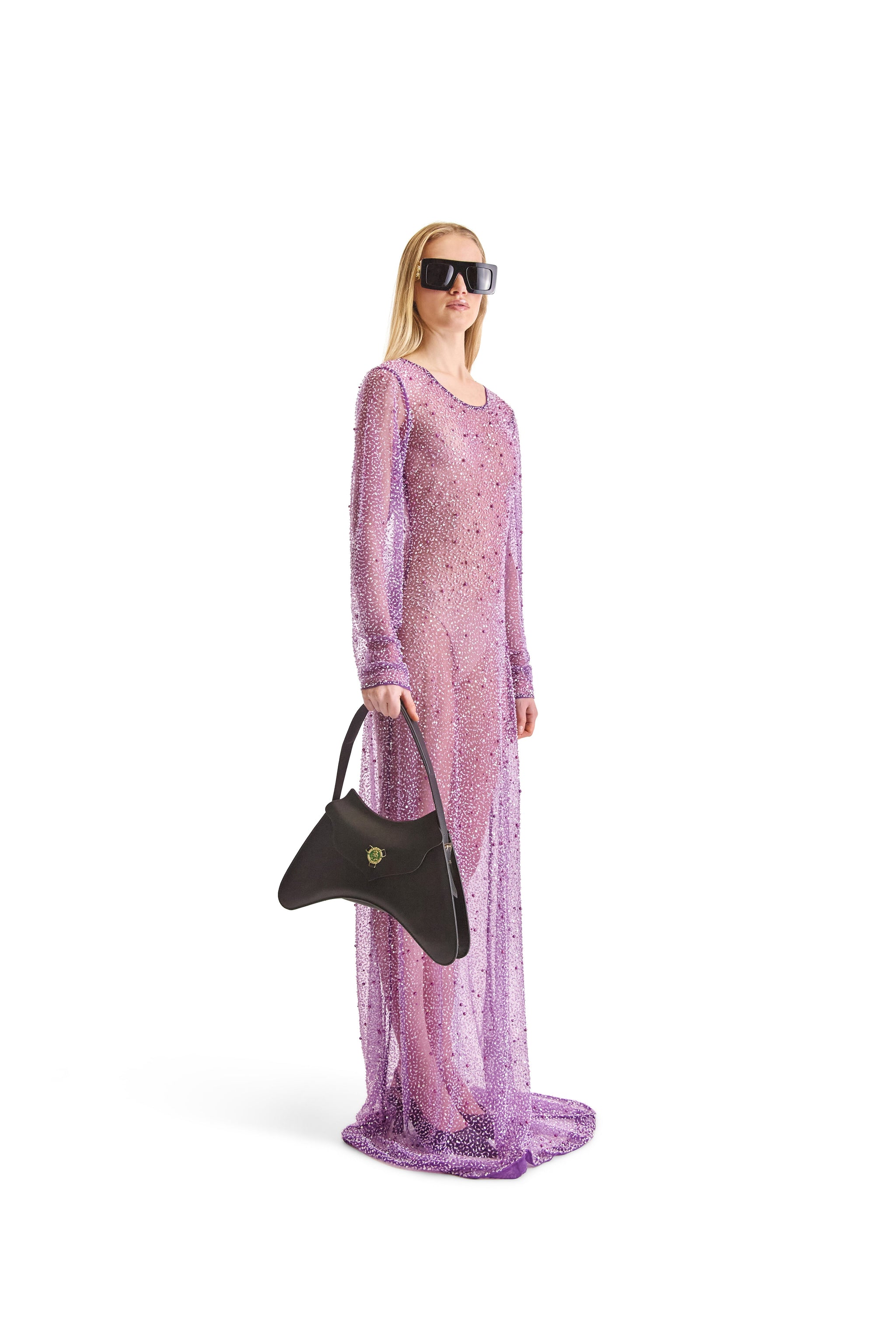 Hand Embroidered Beaded Evening Dress