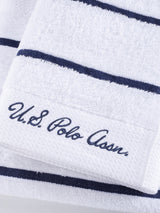 Pure Cotton Satin Stripe Towel in Bright White