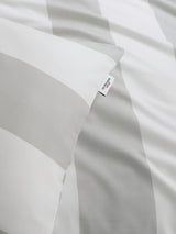Pure Cotton Block Stripe Duvet Set in Vapor Blue
