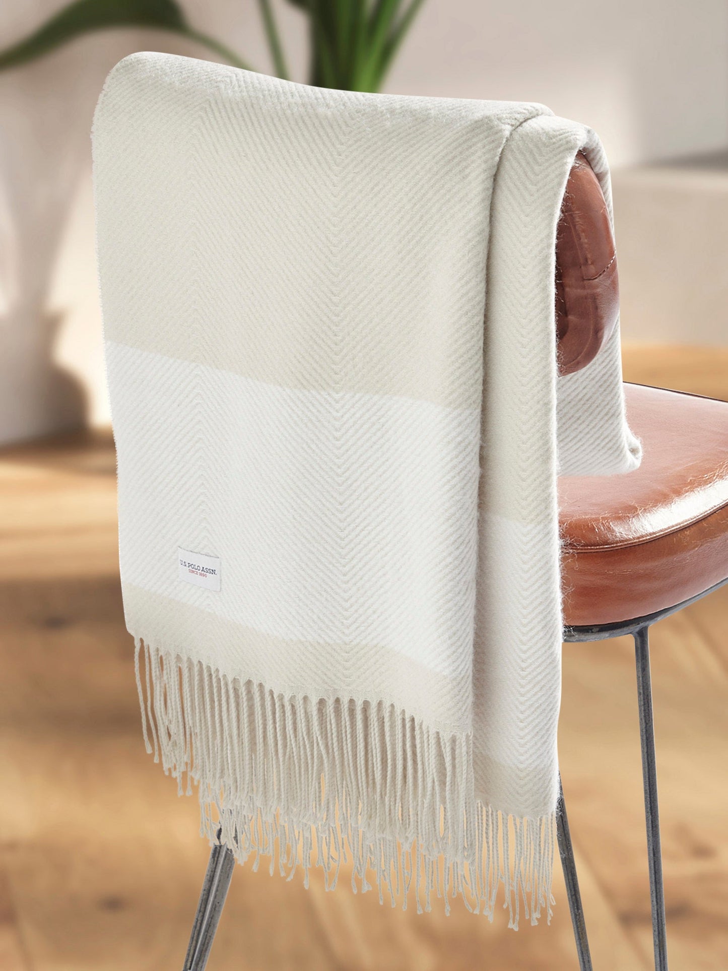 Tonal Herringbone Boxed Throw Vapor Blue