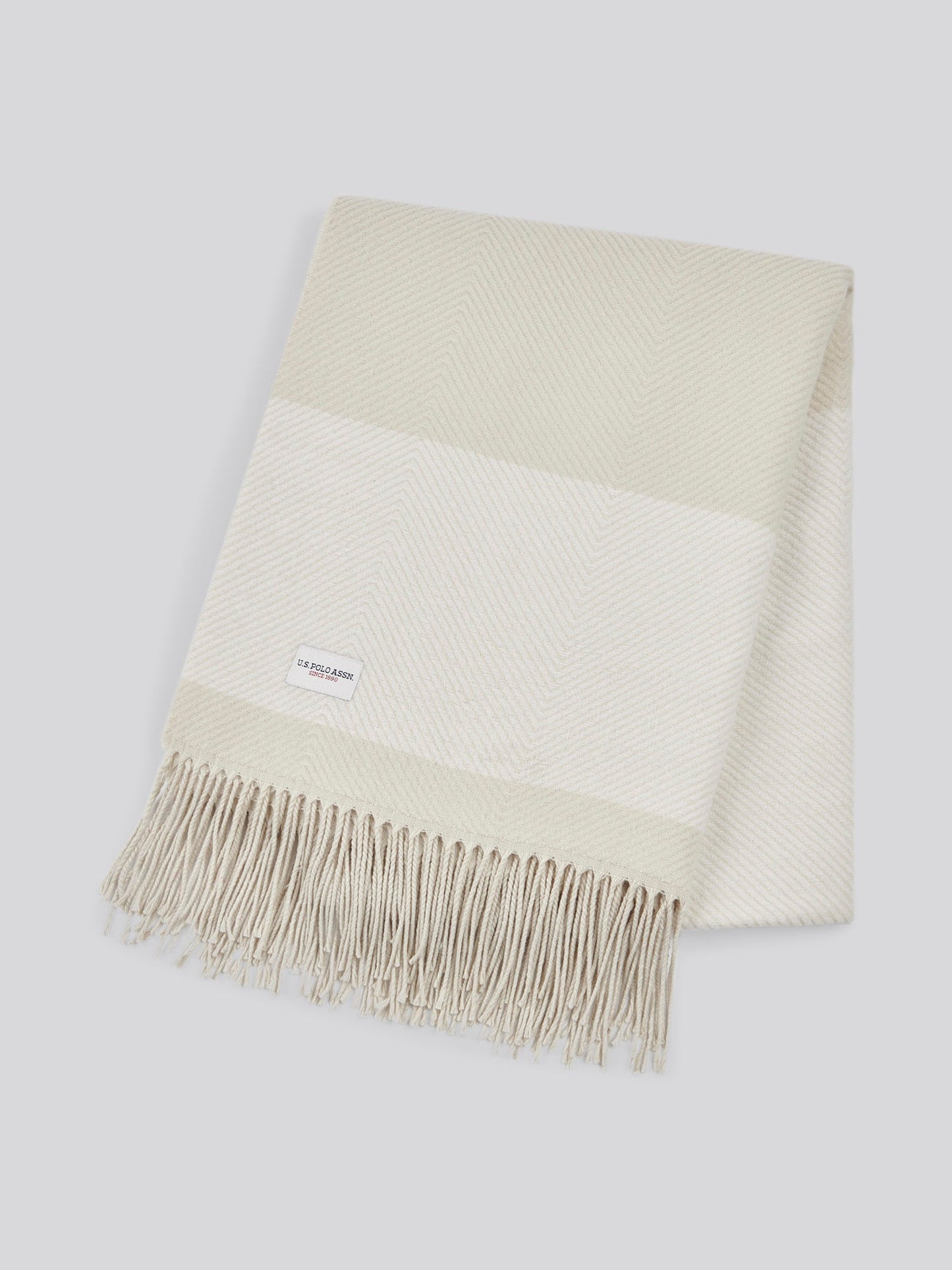 Tonal Herringbone Boxed Throw Vapor Blue