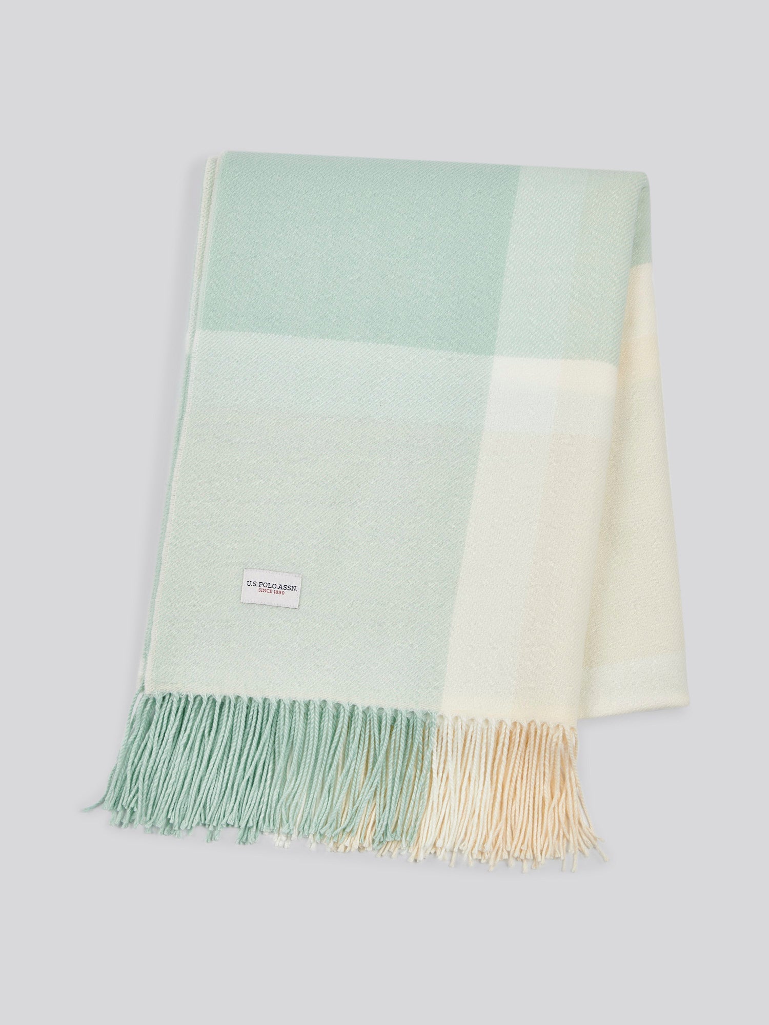 Luxurious Soft Check Boxed Throw in Harbour Grey