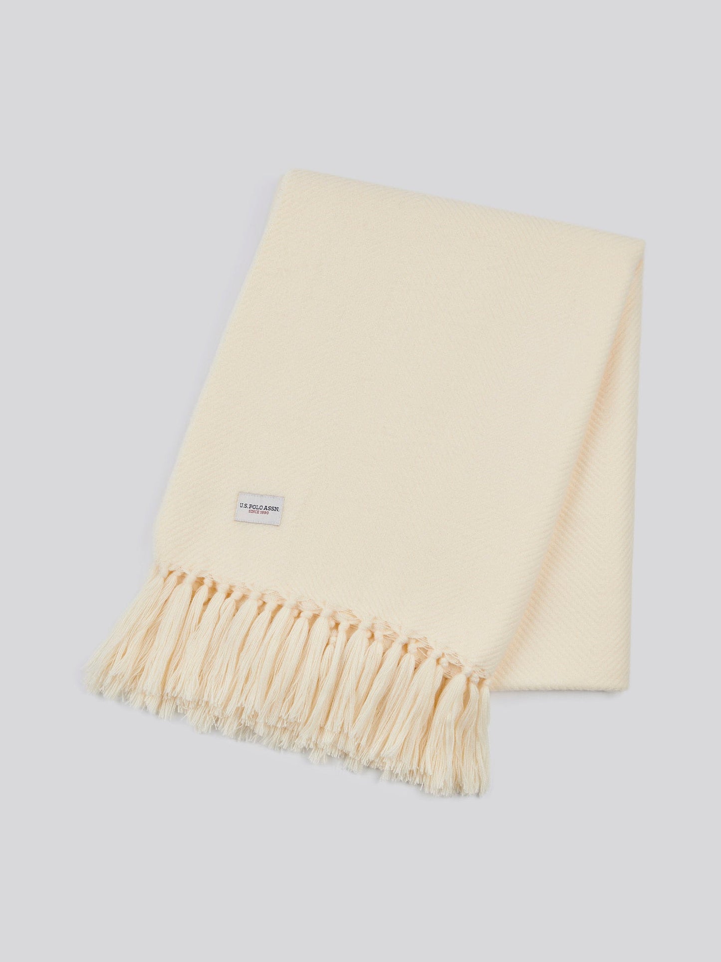 Luxury Herringbone Throw in Eggnog