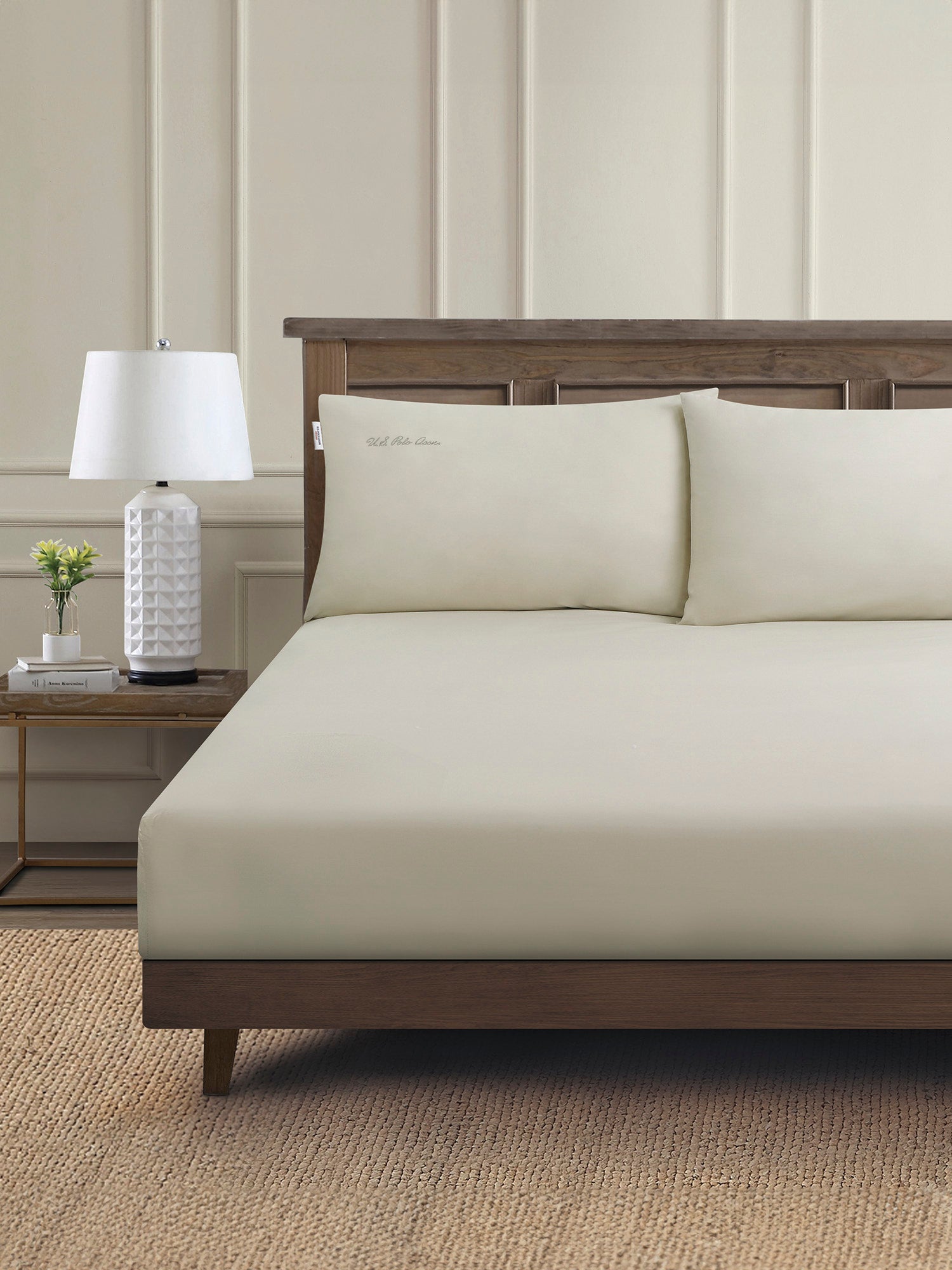 Pure Cotton Sheet & Pillowcase Set in Oatmeal