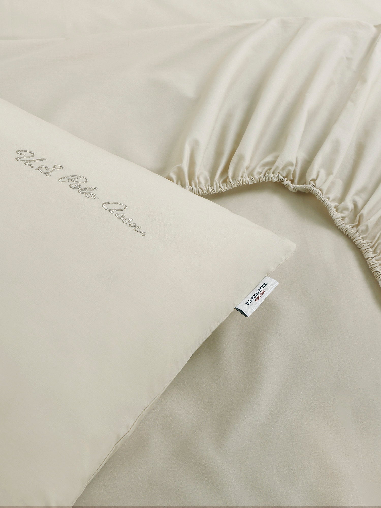 Pure Cotton Sheet & Pillowcase Set in Oatmeal