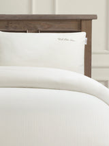 Pure Cotton Stripe Duvet Set in Oatmeal