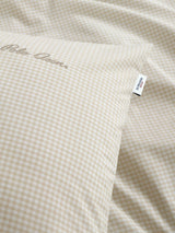 Pure Cotton Check Duvet Set Oatmeal