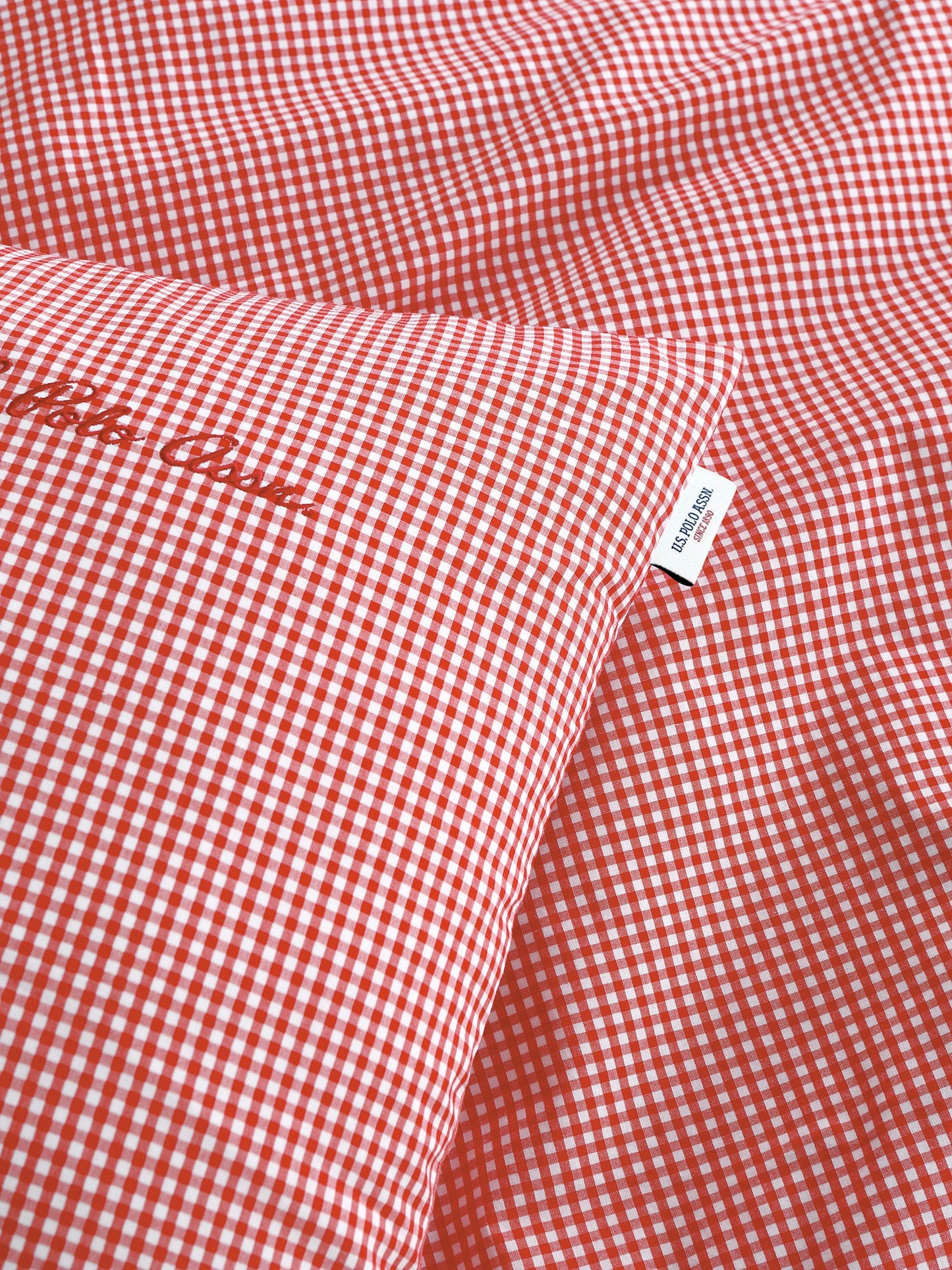 Pure Cotton Check Duvet Set Haute Red