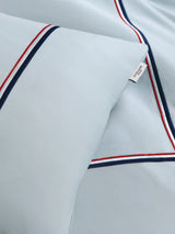 Luxury Cotton Brand Stripe Duvet Set Ballard Blue