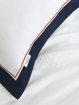 Luxury Cotton Border Duvet Set in Bright White