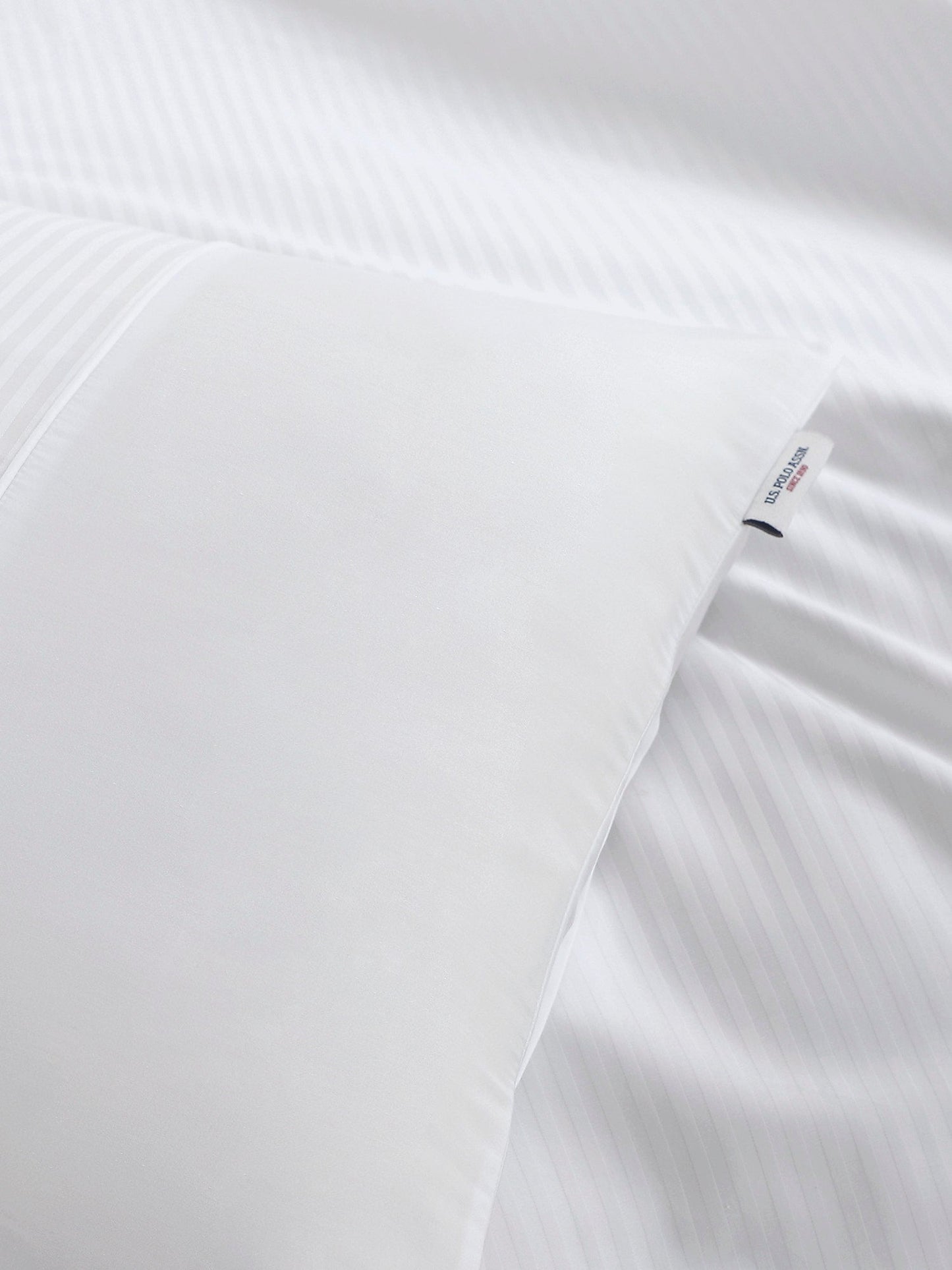 Pure Cotton Dobby Stripe Duvet Set Bright White