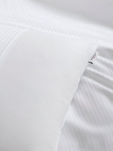 Pure Cotton Dobby Stripe Duvet Set Bright White