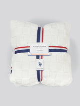 Plush Jacquard Throw & Cushion Set in Bright White