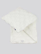 Plush Jacquard Throw & Cushion Set in Bright White