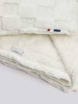 Plush Jacquard Throw & Cushion Set in Bright White