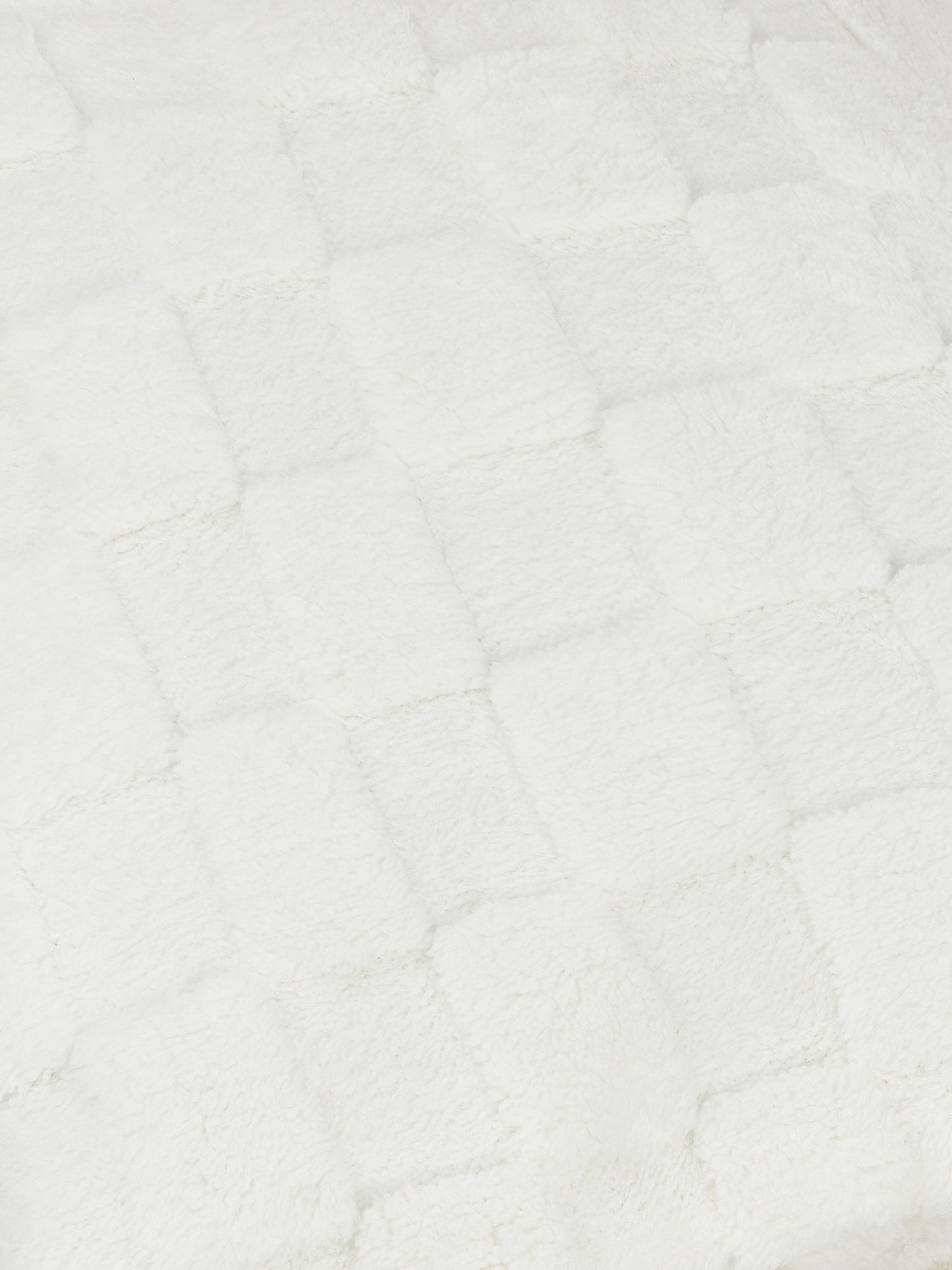 Plush Jacquard Throw & Cushion Set in Bright White