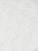 Plush Jacquard Throw & Cushion Set in Bright White