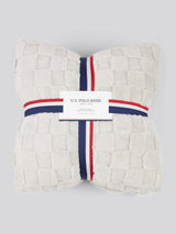 Plush Jacquard Throw & Cushion Set in Vapor Blue
