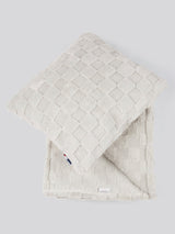 Plush Jacquard Throw & Cushion Set in Vapor Blue