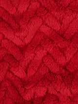 Premium Fern Jacquard Throw & Cushion Set in Savvy Red