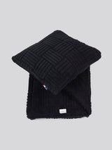 Premium Terrazzo Jacquard Throw & Cushion Set in Jet Black