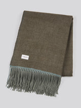 Luxurious Herringbone Boxed Throw in Desert Palm