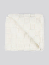 Premium Plush Jacquard Throw in Bright White
