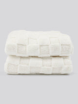 Premium Plush Jacquard Throw in Bright White