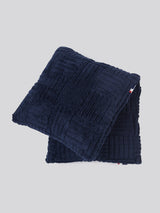 Premium Terrazzo Jacquard 2-Cushion Set in Navy Iris