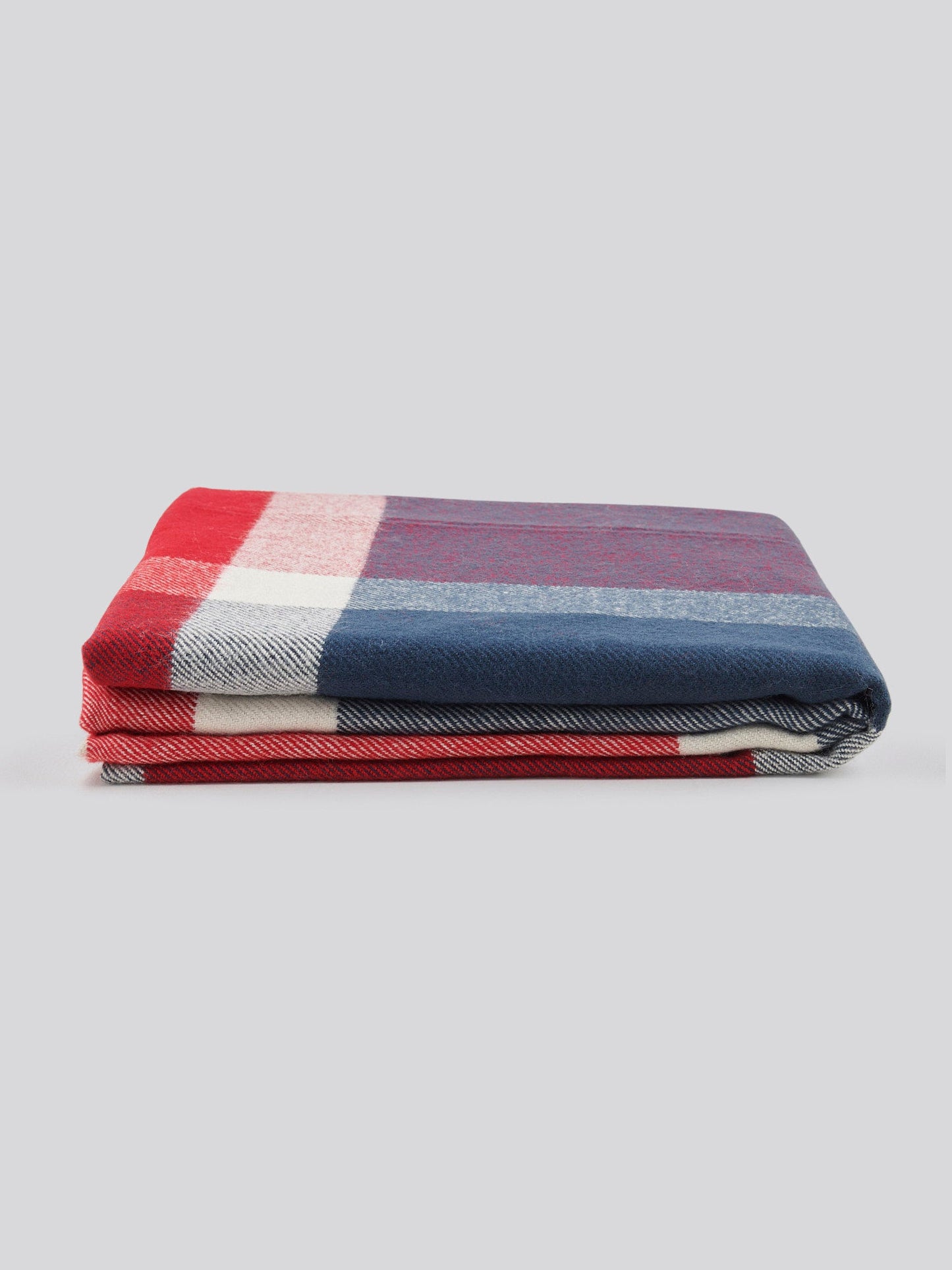 Luxurious Soft Check Throw in Navy Iris