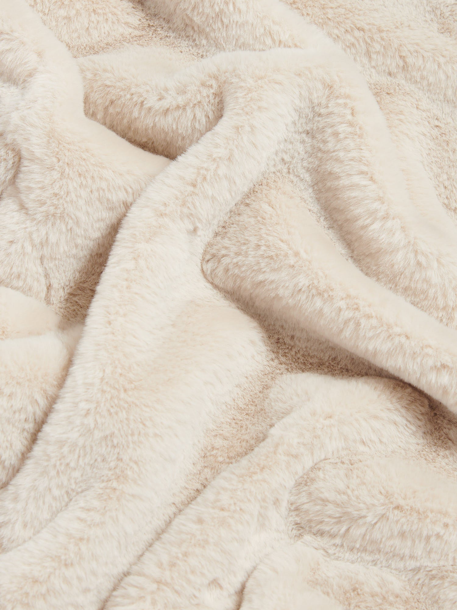 Premium Fur-Style Throw Silver Birch