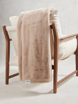 Premium Fur-Style Throw Camel